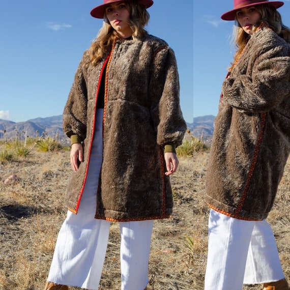 Vintage 1940s Faux Fur and Wool Coat
