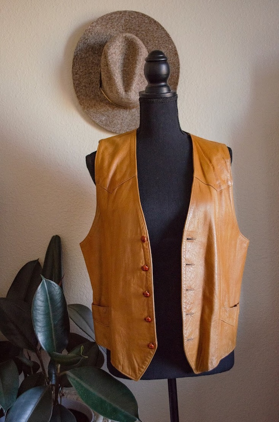 Vintage 70s Trego’s Western Wear Cognac Leather Me
