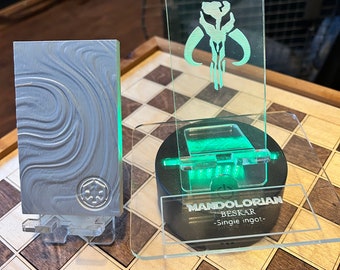 Mandalorian Display stand for phone or  - Beskar  Ingots