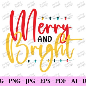 Merry and hell svg, Weihnachten Shirt svg, frohe Weihnachten png, Weihnachtsdesign png, sofortiger Download, digitales Design in 7 Formaten
