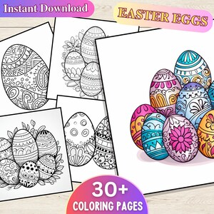 Easter Egg Coloring Pages, Kids Coloring Pages, Easter Printable, Easter Activities, Coloring Sheet, Kindergarten, Instant Download