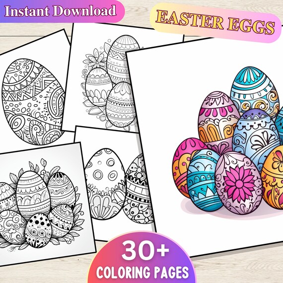 Easter Egg Coloring Pages, Kids Coloring Pages, Easter Printable, Easter Activities, Coloring Sheet, Kindergarten, Instant Download