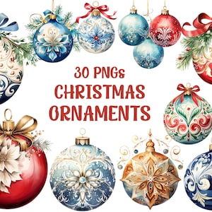 Ornamentos De Natal Em Aquarela Png, Ornamento Da Moda Png, Desenhos De Ornamentos, Decoração De Natal, Fundo Transparente, Pacote Premium 30 Png