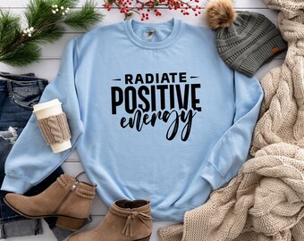 Strahlen Sie positive Energie svg, positive Zitate svg, psychische Gesundheit svg, trendy png, wählen Sie glücklich svg, svg für Shirt, digitales Design in 7 formatieren