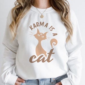 karma is a cat svg, sarcastic quotes svg, sarcastic svg files, funny sayings svg, sarcasm svg, me and karma svg, digital design in 7 formats