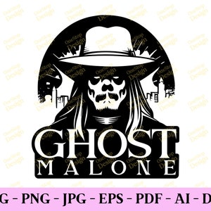 Ghost Malone Svg, grappige Halloween Svg, Ghost Malone Design, Trendy Halloween Svg, Scary Halloween Svg, digitaal ontwerp in 7 verschillende formaten