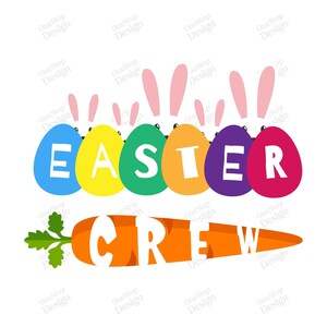 Equipo de Pascua Svg, Camisa Svg de Pascua para niños, Conejitos Lindos, Diseño Png de Pascua, Uso Comercial, Fondo Transparente, Diseño Digital en 2 Formatos