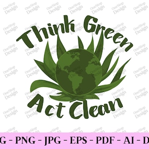 環境に配慮し、クリーンに行動する svg、アースデイ svg、リサイクル svg、地球温暖化 svg、環境保護主義者 svg、地球を救う、7 つの形式のデジタル デザイン