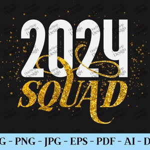 Svg équipe 2024, Svg équipe du Nouvel An, Svg chemise du Nouvel An, Svg du Nouvel An pour enfants, Svg fête du Nouvel An, Svg tendance du Nouvel An, fichiers de conception en 7 formats