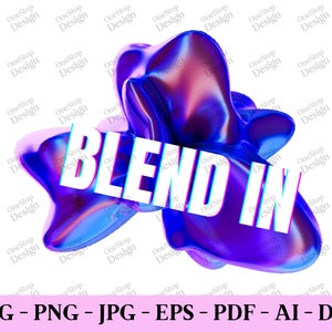 Blend in svg, retro t shirt svg, groovy svg, dtf transfer, sublimation png, instant download, trendy svg, digital design in 7 formats