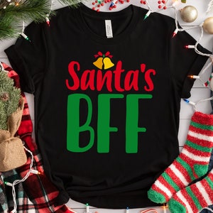 Santas bff svg, Christmas shirt png, Christmas cut file, kids Christmas svg, cute Christmas svg, Christmas dxf, digital design in 7 formats