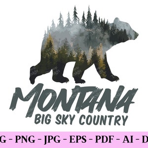 Montana Big Sky Country Svg, Montana State Svg, Montana Home Svg, Patriotic Svg, Home State Svg, American State Svg, Archivo de diseño en formato 7