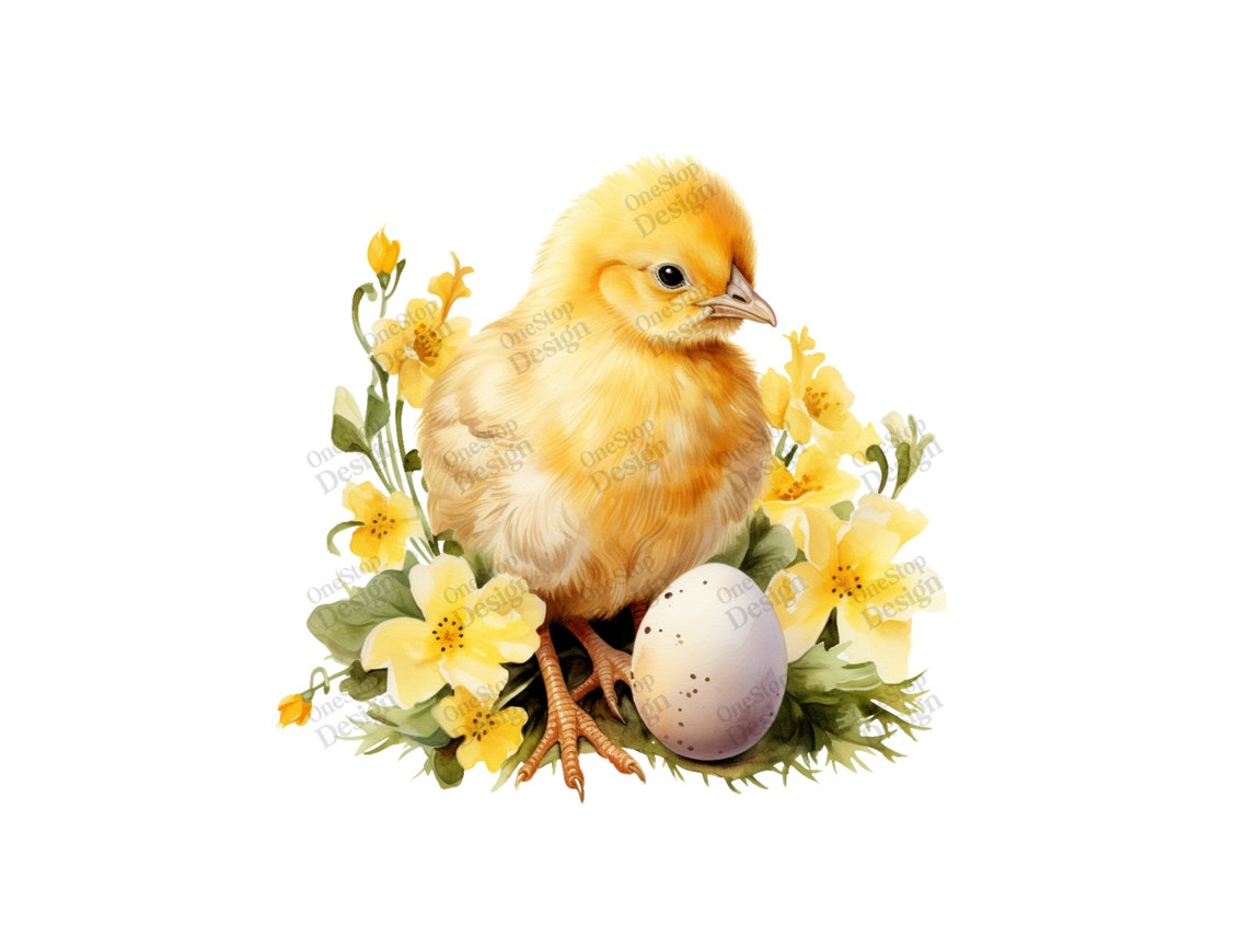 Watercolor Easter Chick Clipart, Baby Chick Png, Spring Clipart, Easter ...