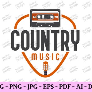 Svg de musique country, chemise de musique country, svg western, svg de mélomane, svg de conception de guitare, svg de chemise de musique, conception numérique en 7 formats
