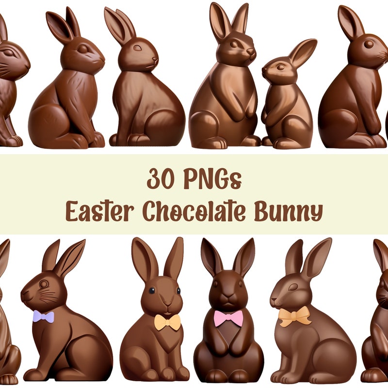 Chocolate Bunny Clipart - Etsy