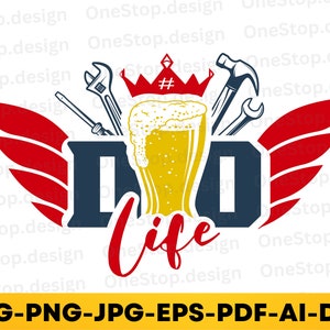 Papá vida svg, papá herramientas svg, papá garaje svg, feliz día del padre, regalo para papá, papá cortando archivos, svg de moda, diseño digital en 7 formatos