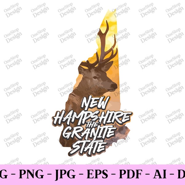 New hampshire the granite state, home state svg, patriotic svg, new hampshire shirt, american state svg, design file in 7 different formats