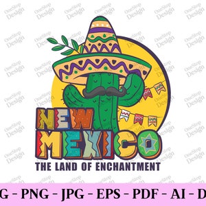 New mexico das land der Verzauberung, new mexico shirt svg, patriotische svg, Heimatstaat svg, home sweet home, Designdatei in 7 verschiedenen Formaten