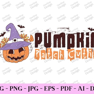 Pumpkin patch cutie, kids halloween svg, girls halloween svg, halloween quotes svg, halloween shirt png, digital design in 7 formats