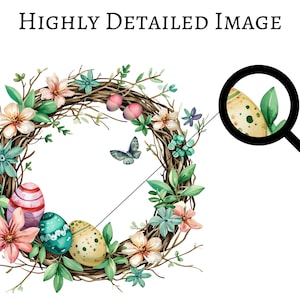 Watercolor Easter Wreath Clipart, Easter Png Design, Easter Graphics, Spring Clipart, Commercial Use, Transparent Background, 40 Pngs Bundle, Watercolor Easter Wreath Clipart, Easter Png Design, Easter Graphics, Spring Clipart, Commercial Use