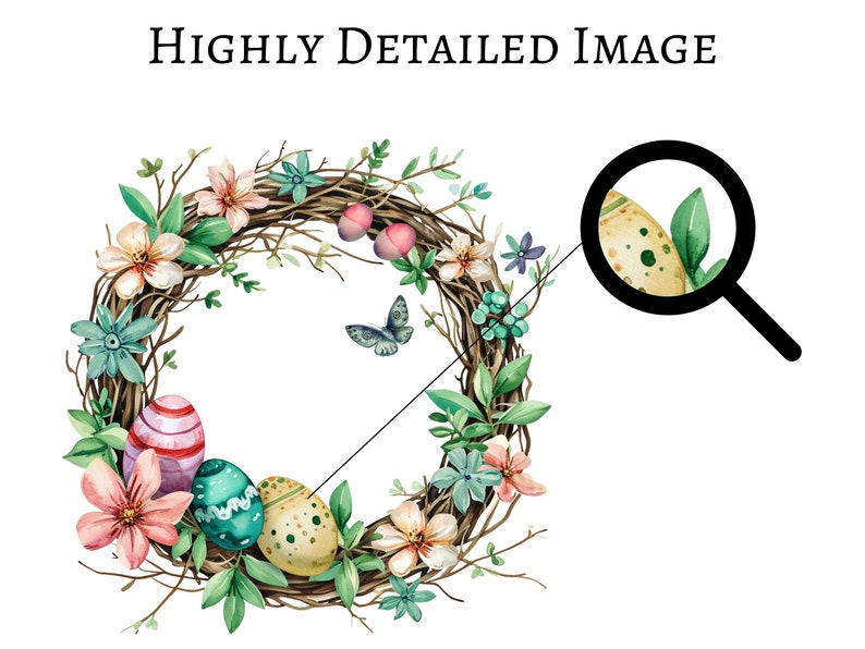 Watercolor Easter Wreath Clipart, Easter Png Design, Easter Graphics, Spring Clipart, Commercial Use, Transparent Background, 40 Pngs Bundle, Watercolor Easter Wreath Clipart, Easter Png Design, Easter Graphics, Spring Clipart, Commercial Use