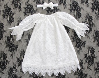 Langarm Spitze Taufkleid,Taufkleid für Baby Mädchen,Taufkleid Neugeborenen,Taufkleid Baby Mädchen,Blumenmädchen Kleid