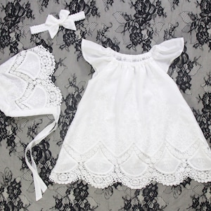Robe de cérémonie pour bébé fille, Robe de baptême pour bébé, Robe de baptême, Robe de baptême pour bébé fille, Robe de baptême pour nouveau-né, Robe de bouquetière