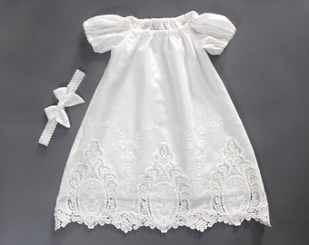 Robe de baptême bébé fille, robe de baptême blanche, robe de bénédiction des filles, robe de baptême à manches courtes, robe de baptême bébé, robe de baptême nouveau-né