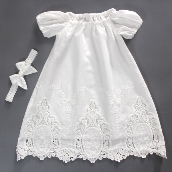 Robe de baptême bébé fille, robe de baptême blanche, robe de bénédiction des filles, robe de baptême à manches courtes, robe de baptême bébé, robe de baptême nouveau-né