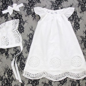 Robe de bénédiction pour bébé fille, Robe de baptême pour bébé, Robe de baptême à mancherons, Robe de baptême pour bébé fille, Robe de baptême pour nouveau-né, Robe de bouquetière