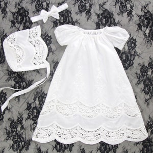 Robe de bénédiction pour bébé fille, Robe de baptême pour bébé, Robe de baptême à manches courtes, Robe de baptême pour bébé fille, Robe de baptême pour nouveau-né, Robe de bouquetière