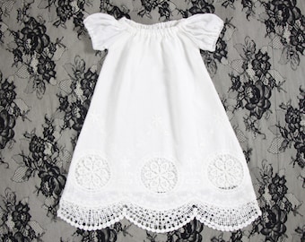 Baby-Mädchen-Segenskleid, weißes Baby-Taufkleid, kurzärmeliges Taufkleid, Baby-Mädchen-Taufkleid, Neugeborenes Taufkleid