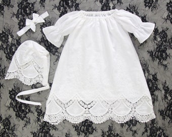 Baby Mädchen Blessing Kleid, Taufkleid, 3/4 Ärmel Baby Mädchen Taufkleid, Taufkleid für Baby Mädchen, Neugeborenen Taufkleid