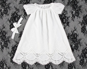 Baby Mädchen Segen Kleid, Kurzarm Taufkleid, Baby Mädchen Taufe Kleid, Neugeborenen Taufkleid, Taufkleid für Neugeborene Mädchen