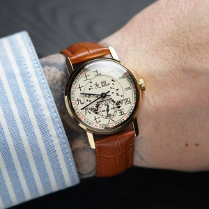 Unisex watch "FRIENDSHIP" - Made in 1980s, Rare mens wrist vintage watch, mechanical watch, gift for men, friends gift