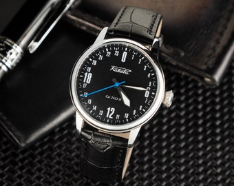 Raketa Polar 24-Hours, mechanical watch, wrist watch, mens watch, vintage watch, black watch, gift for men, gift for him, watches for men
