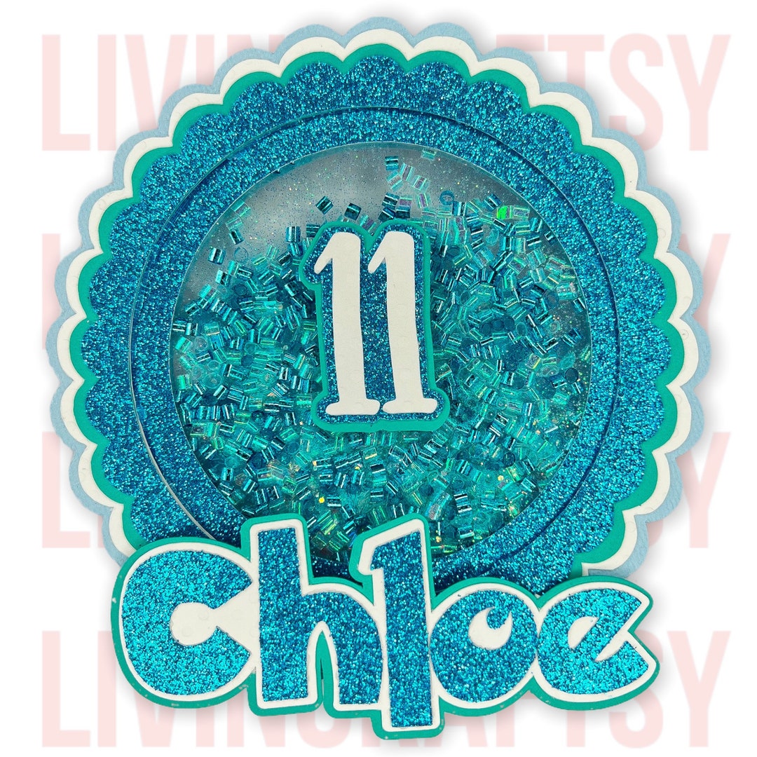 Blue Light Blue Teal Cake Topper Birthday Party Cake Topper - Etsy