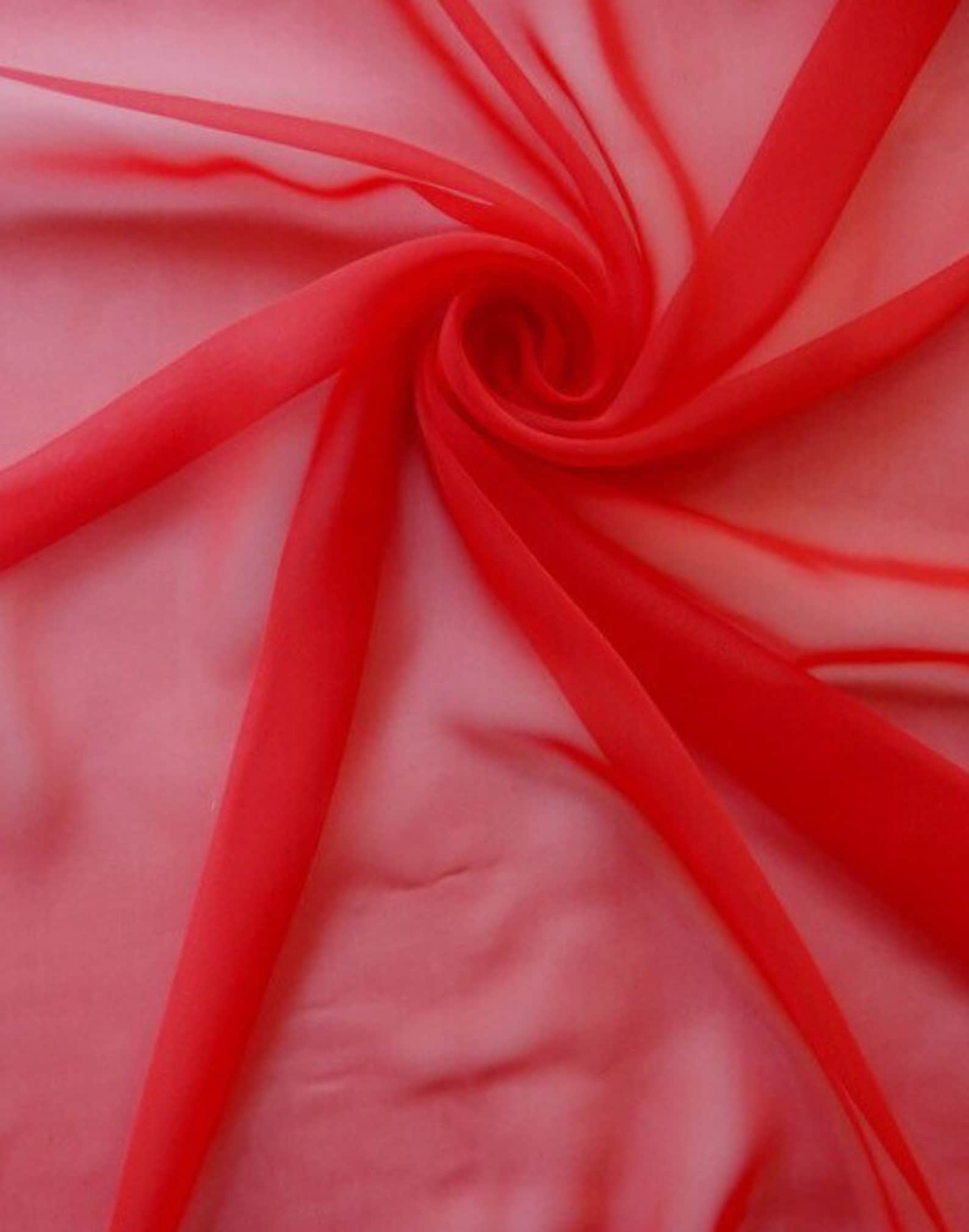 Red Poly Chiffon FabricRed Poly Chiffon45 Polyester Etsy