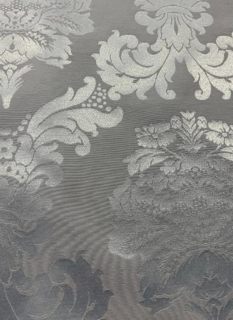 Damascus Upholstery-Damask Fabric-Drapery Fabric-19 Colors Silver