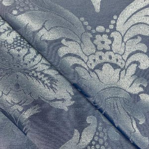 Damascus Upholstery-Damask Fabric-Drapery Fabric-19 Colors Denim