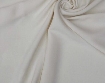 Light Ivory Crepe Fabric-Crepe Fabric-Poly Crepe-Bridal Fabric-Apparel Fabric-Medium Crepe-Manhattan Crepe-www.ViaFabrics.com