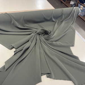 Olive Crepe Fabric-Crepe Fabric-Poly Crepe-Bridal Fabric-Apparel Fabric-Medium Crepe-Manhattan Crepe-www.ViaFabrics.com