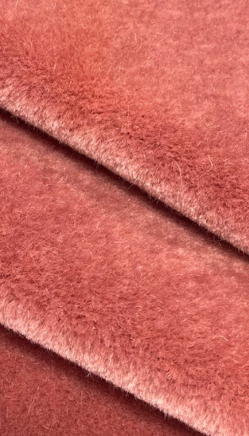 Coral Mohairpink Mohairmohair Fabricmohairupholstery Etsy