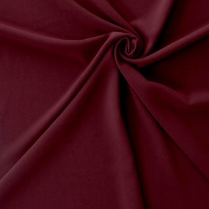 Bordeaux Crepe Fabric-Red Crepe Fabric-Crepe Fabric-Apparel Fabric-Stretch Crepe-Bridal Fabric