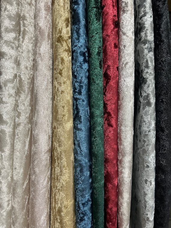 Quality Crushed Velvet Fabric, 10 Colours