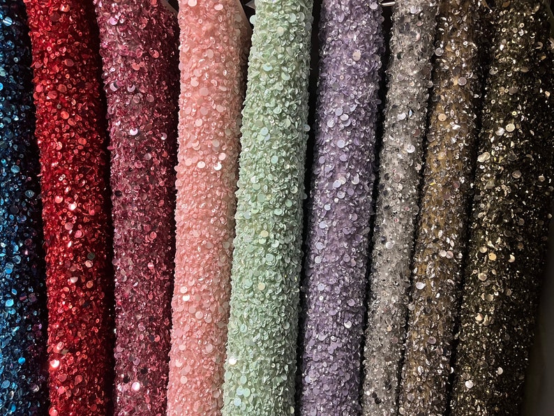 Sequins Color Blue Sequins Fabric-sequins Fabric-bridal Fabric-apparel Fabric-special ...