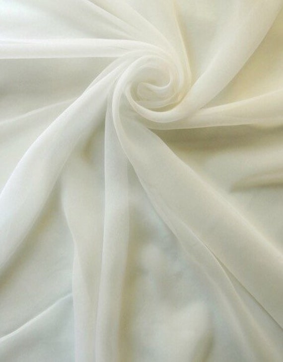 Cream Poly Chiffon Fabric-cream Poly Chiffon-45 | Etsy