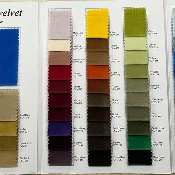 Chico Velvet-Velvet-Cotton Velvet-Velvet Fabric-Heavyweight Velvet-Apparel Fabric-Upholstery Fabric-62 Colors!