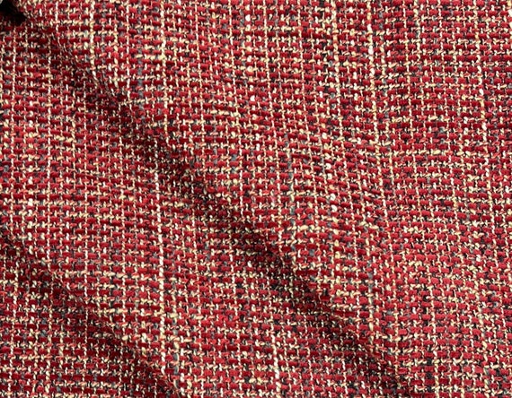 red tweed upholstery fabric
