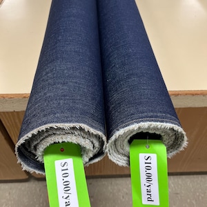 Heavy Weight Denim-11-13 oz Denim Fabric by the yard-Dark Indigo Denim-Discounted Denim